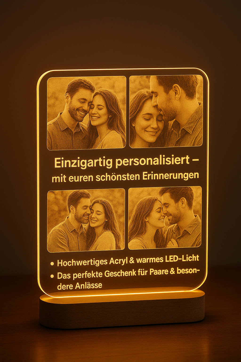 LumiBond – Personalisiertes Freundschaftslicht aus Acryl mit Foto & Gravur