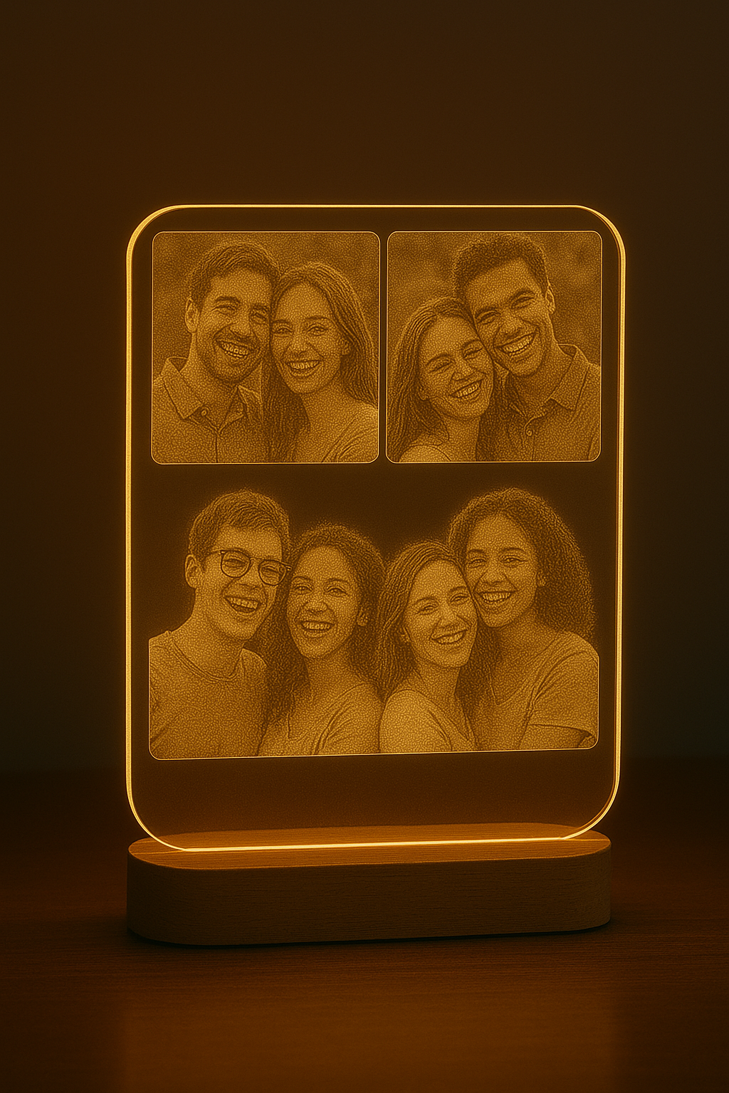 LumiBond – Personalisiertes Freundschaftslicht aus Acryl mit Foto & Gravur