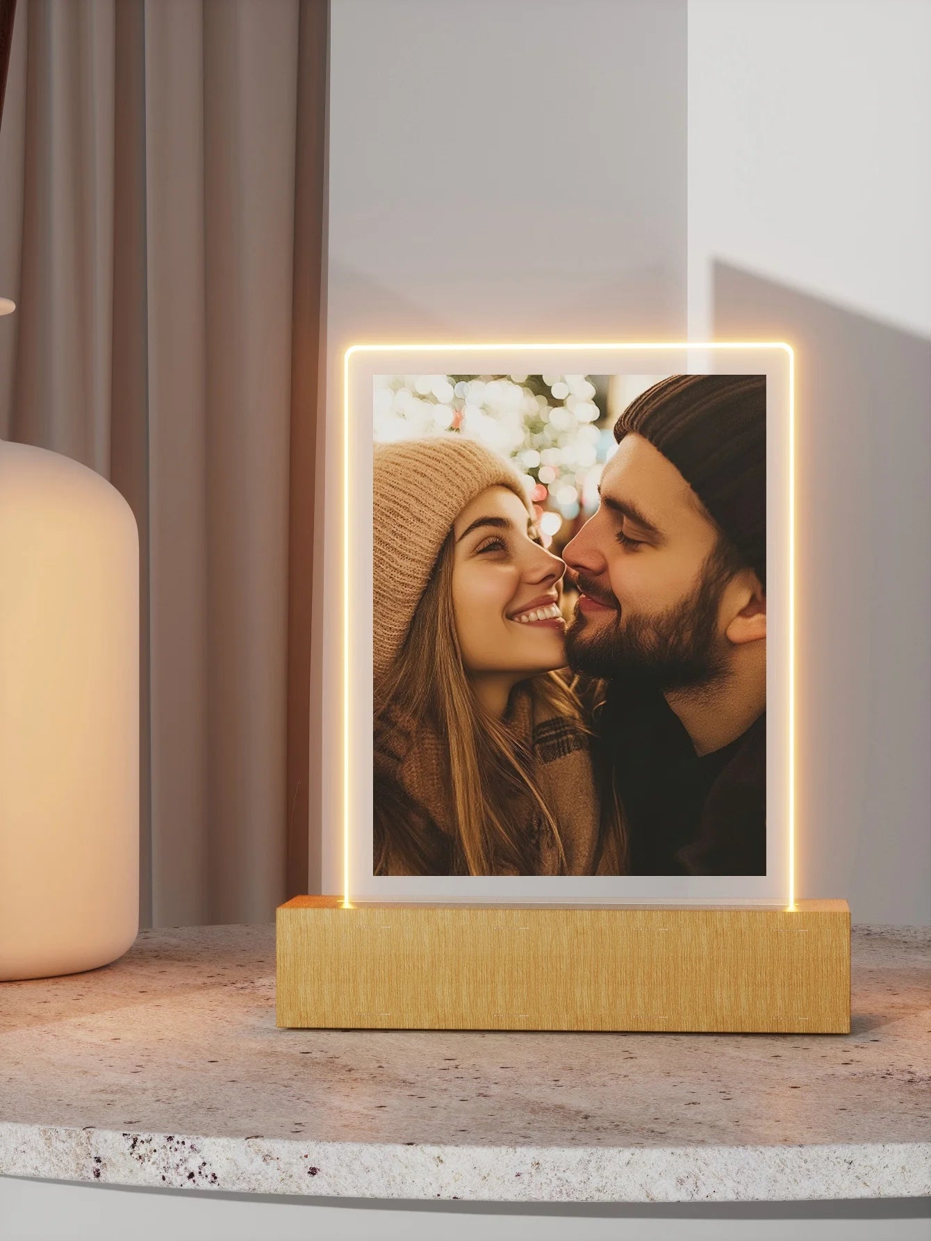 LumiBond – Personalisiertes Freundschaftslicht aus Acryl mit Foto & Gravur